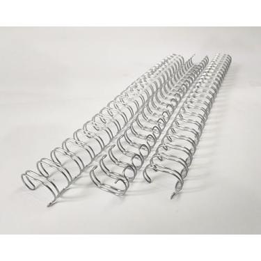 Imagem de Wire-o Para Encadernação 2x1 A4 5/8 para 120fls Agendas Planners Caderneta de Saúde Cadernos Livro do Bebe Com 10 Unidades 23 Anéis (Prata)