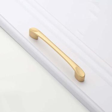 Imagem de Armários de armário alças de armário de cozinha de ouro puxadores de porta de armário de gaveta puxadores de móveis ferragens, 9002,128mm