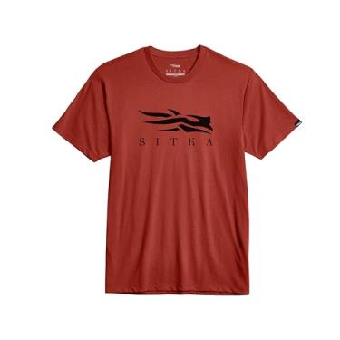 Imagem de SITKA Gear Camiseta masculina de algodão de manga curta com ícone, Vermelho, P