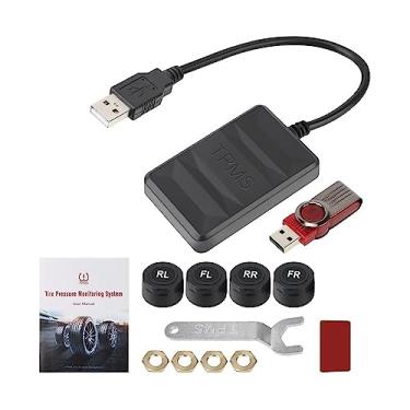 Imagem de Receptor tpms sem fio para android player, sistema de monitoramento de pressão de pneus de carro, kit de diagnóstico de pneus, sensores externos internos(External)
