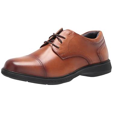 Imagem de Nunn Bush Sapato Oxford masculino profissional com tecnologia confortável antiderrapante Kore, Conhaque, 8.5 X-Wide