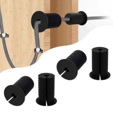 Imagem de Kit de roteamento de cabos Starlink de 6 peças para orifício de parede de 2,5 cm, ilhós de parede Starlink, ilhós de silicone perfurado, ilhós de punção de cabo, ilhós de parede para cabo Ethernet