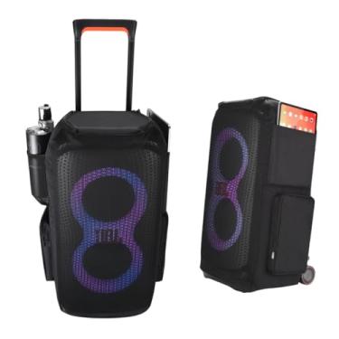 Imagem de MegaDive Capa para Alto-Falante JBL PartyBox Stage 320, Microfone Portátil, Cabo de Áudio, Armazenamento de Grande Capacidade, Preta, Tendência, Unissex