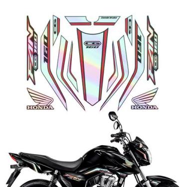 Imagem de Kit Para Moto Honda Cg Fan 160 Ano 23-24 Holográfico Vermelho - Resita