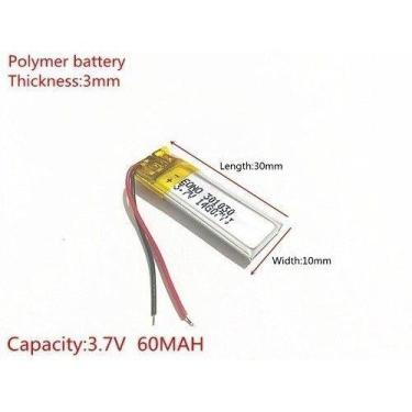 Imagem de Mini Bateria 60 Mah 3,7v  Fone Ouvido Bluetooth Head Set - bgb