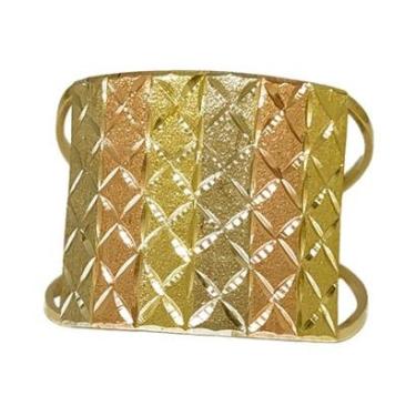 Imagem de Anel Em Ouro 18k 750 Chapa Tricolor-Feminino