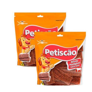 Imagem de Kit 2 Bifinho Mastigável Petiscão Sabor Carne 250g