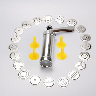 Imagem de 25Pcs Liga de alumínio Press Hine Biscuit Making Pump Multi Pattern Cookie Biscuits Maker Cookies Extrusor Cozinha Bolo Decoing 20 es + 4 os