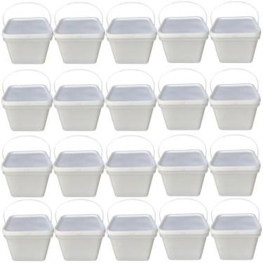 Imagem de Balde Retang 3.6L Tampa Lacre P Colocar Na Geladeira20 Pçs - Nastripac
