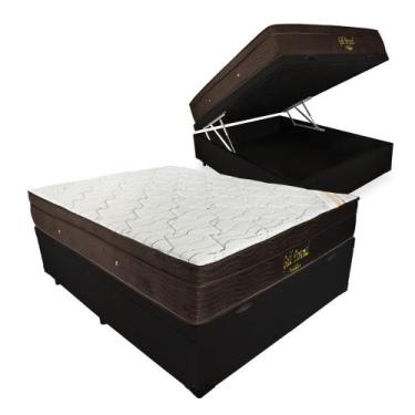 Imagem de Cama Box Com Baú Casal Blindado + Colchão De Molas Ensacadas - Ortobom