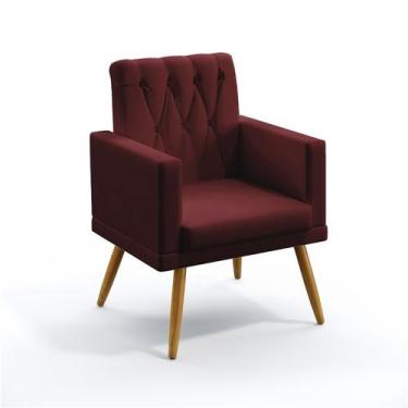 Imagem de Poltrona Almofadada Vega com Rodapé e Capitonê com Puff Quasar Sued Bo