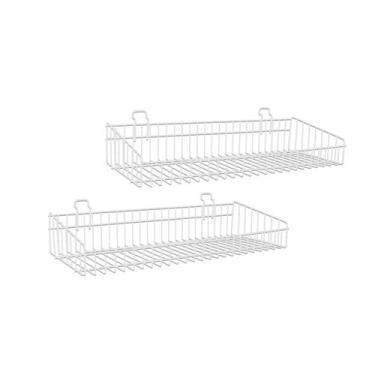 Imagem de Cesto Branco 0,20 X 0,50m P/ Painel Canaletado - 2 Unidades - Lm Balco