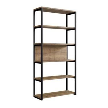 Imagem de Estante Tubular Miami WoodMel com Preto 120cm - Metta Mobili