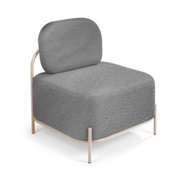 Imagem de Poltrona Jequitibá Aço Carbono Dourado - Drop mobiliário