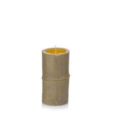 Imagem de Vela de Citronela em Suporte de Bambú M - Candella, Amarelo