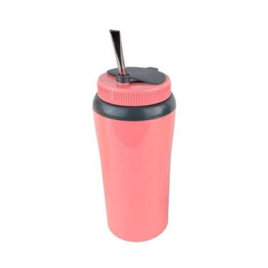Imagem de Copo Térmico Tereré Parede Dupla Com Tampa 650ml - Unitermi, Rosa