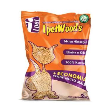 Imagem de Granulado Higiênico de Madeira para Gatos Ipet Woods - 2kg