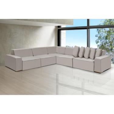 Imagem de Sofá Dubai 3.32x3.32m de Canto Retrátil - Sofisticato, avelã