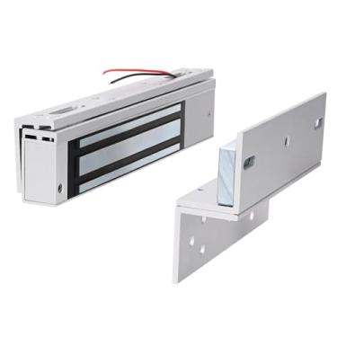 Imagem de Fechadura de porta magnética elétrica com suporte Z e L ao ar livre à prova d'água 280 kg 600 lb força de retenção fechadura eletromagnética 12 V CC à prova de falhas modo NC para sistema de controle