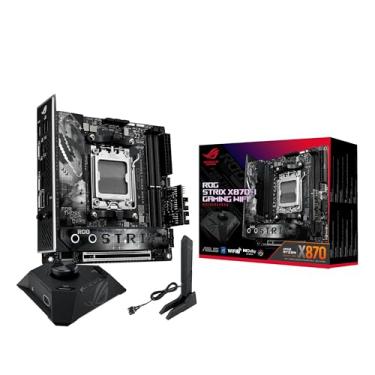Imagem de ASUS ROG STRIX X870-I GAMING WIFI - Placa-mãe Mini-ITX AMD X870, 4 Slots de Memória DDR6X, 12 Portas USB, Wi-Fi
