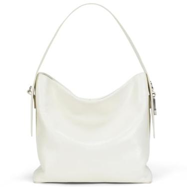 Imagem de LA FESTIN Hobo Bolsa elegante bolsa tiracolo bolsa de ombro bolsa com alça ajustável Hobo bolsa para mulheres, Creme de coco, 8.07 x 4.13 x 6.89 inches