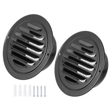 Imagem de PATIKIL Capa de ventilação redonda de 10 cm, 2 peças de aço inoxidável 304 com venezianas de entrada de parede, tela de grade para dutos de malha, ventilação de soffit com parafusos para ventilação,