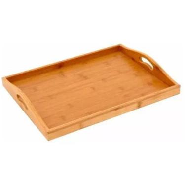 Imagem de Bandeja Decorativa para Servir Café MDF Bambu 40x30x5cm - Clink