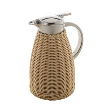 Imagem de Garrafa Térmica Aço Inox C/ Rattan Plástico Bege 1,5l - Bon Gourmet, 1