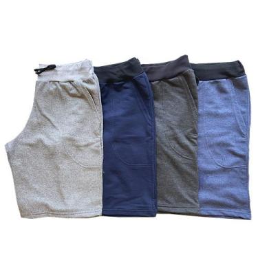 Imagem de Kit3 Bermuda Moletom Masculina Academia Atacado Plus Size M ao G3 - Fm