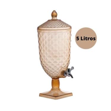 Imagem de Suqueira de Plástico Acrílico de 5 Litros Com Torneira Suporte e Dispe