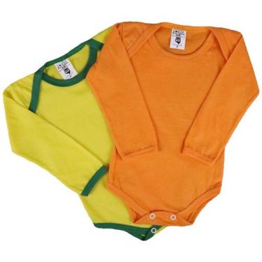 Imagem de Kit C/3 Body Bebê Manga Longa Cores Reativas Malha Lisa - Batutinhas B