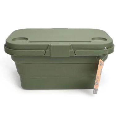 Imagem de Cesta Picnic Dobrável NTK com Mesa em Silicone Verde Musgo - Nautika