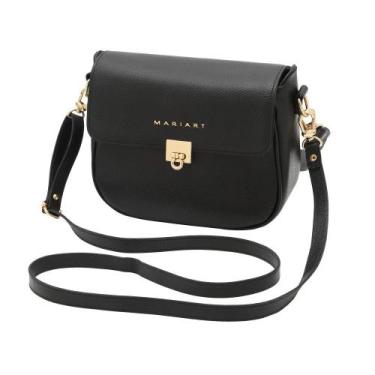 Imagem de Bolsa de Couro Mariart Turmalina, Preto