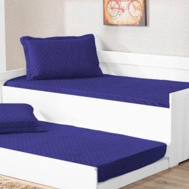 Imagem de Cobre Leito Pratico Solteiro 01 Unidade Azul Royal - Enxovais Aquarela