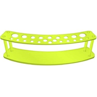 Imagem de Expositor Acrílico 5mm Verde Limão com 22 Cavidades Para Pincéis - San