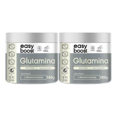 Imagem de Glutamina Pura Easy Boost L-glutamina Em Pó 300g Kit 2x