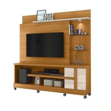 Imagem de Estante Home Theater com Rodizio Alan TV até 55 Polegadas Cinamomo e O