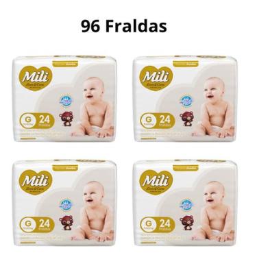 Imagem de Kit Fralda Love & Care Jumbo G com 96 unidades - 4 Pacotes - Mili