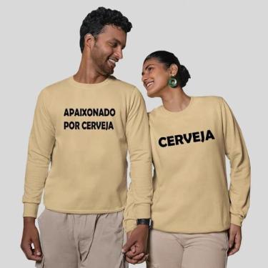 Imagem de Kit 2 Blusas Frio Moletom Careca Sem Capuz Casal Namorados Amo2 - MP M