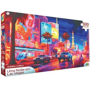 Imagem de Quebra Cabeça Puzzle Uma Noite em Las Vegas 500 Peças - GGB Brinquedos