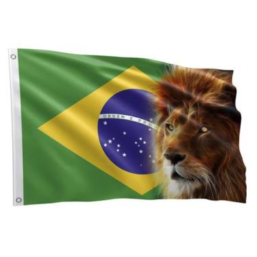 Imagem de Bandeira Do Brasil e Leão de Judá Grande 1,50 X 0,90 M - Fadrix