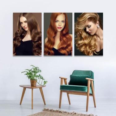 Imagem de Quadro Salão de Beleza Cabelo castanho,ruivo e Loiro 120x60  - IQuadro
