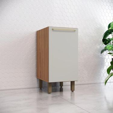 Imagem de Balcão 1 Porta 40cm Yasmin Espresso Móveis Marrom/Areia HP