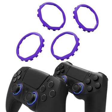 Imagem de eXtremeRate Redesigned Octagonal Gated Sticks Accent Rings Luna Shell for PS5 Controller, Replacement Accessory Ghost Shell for PS4 Controller - Not for Standard Faceplate - Purple