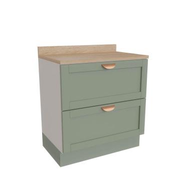 Imagem de Balcão 2 Gavetões 80cm Arizona Cabecasa Madeiramadeira Branco/Menta