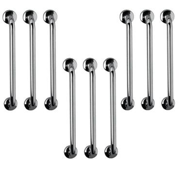 Imagem de Barra de Apoio 60cm Aço Inox Kit 9 Unidades Idoso Gestante Criança Cadeirante Acessibilidade Banheiro Box Segurança Suporte Resistente Corrimao Escada