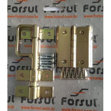 Imagem de Kit Para Portão Forsul (dobradiça De Porta + Ferrolho) Dourado