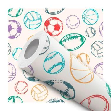 Imagem de Papel De Parede Adesivo Lavável Infantil Bolas Coloridas Diversos Espo
