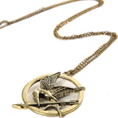 Imagem de The Hunger Games Victorious Mockingjay Bird Katniss Everdeen Colar de flecha bronze