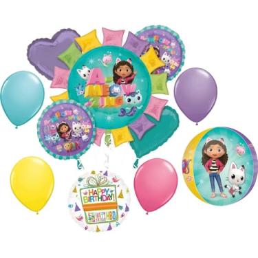 Imagem de Gabby's Birthday Party Supplies Cats and Dollhouse Orbz Balloon Bouquet Decorations
